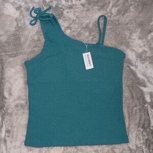 Old Navy Turquoise One-Shoulder Tank Top